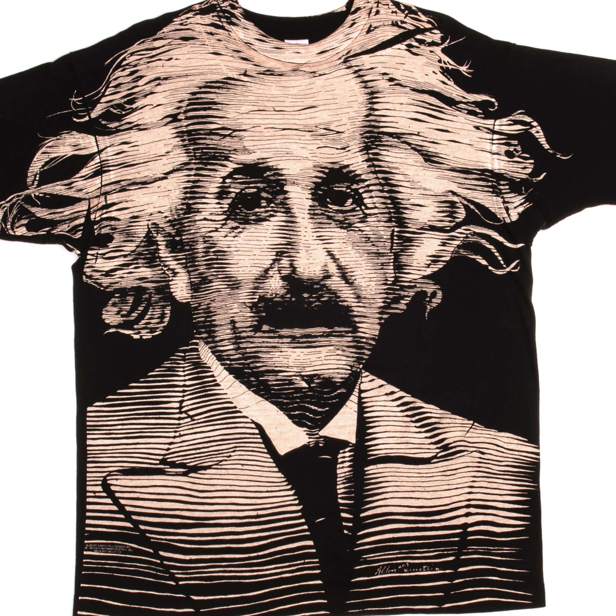 Vintage Albert Einstein 1990s Graphic T-Shirt - XL Size, 100% Cotton, Made in USA | Retro Science Tee for Men, Casual Wear & Gift Idea