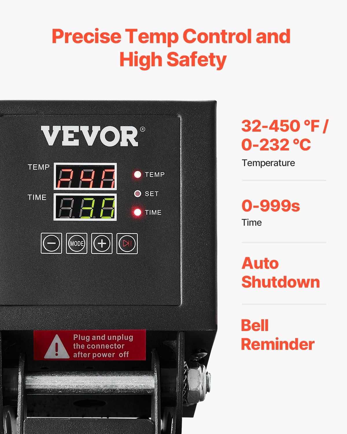 VEVOR 15x15 Inch Digital Heat Press Machine for T-Shirts & Sublimation - Fast Heating, High Pressure Industrial Grade Heat Transfer Press for Vinyl, HTV, DIY Crafts (Dark Black) - Perfect for Custom Apparel, Mugs & Home Decor Projects