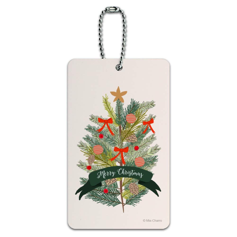 Festive Christmas Pine Tree Luggage Tag - Personalized Carry-On ID Tag for Suitcases & Travel Bags | Perfect Holiday Gift for Travelers & Christmas Decorations