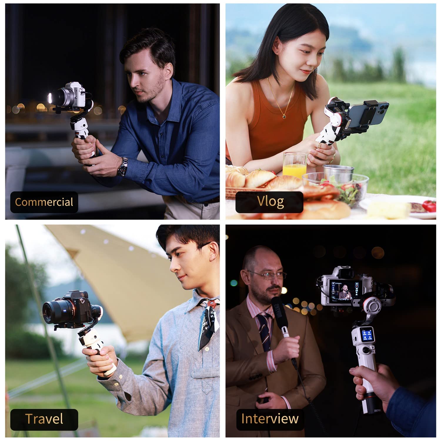 Zhiyun Crane M3 Pro 3-Axis Handheld Gimbal Stabilizer for Mirrorless Cameras - Compatible with Sony A6600, A6100, A6000, RX100 M7, GX85, GoPro Hero 10/9/8/7/6/5 & iPhone 13/12/XS/Pro Max - Perfect for Vlogging, Travel Filming, and Professional Video Shooting