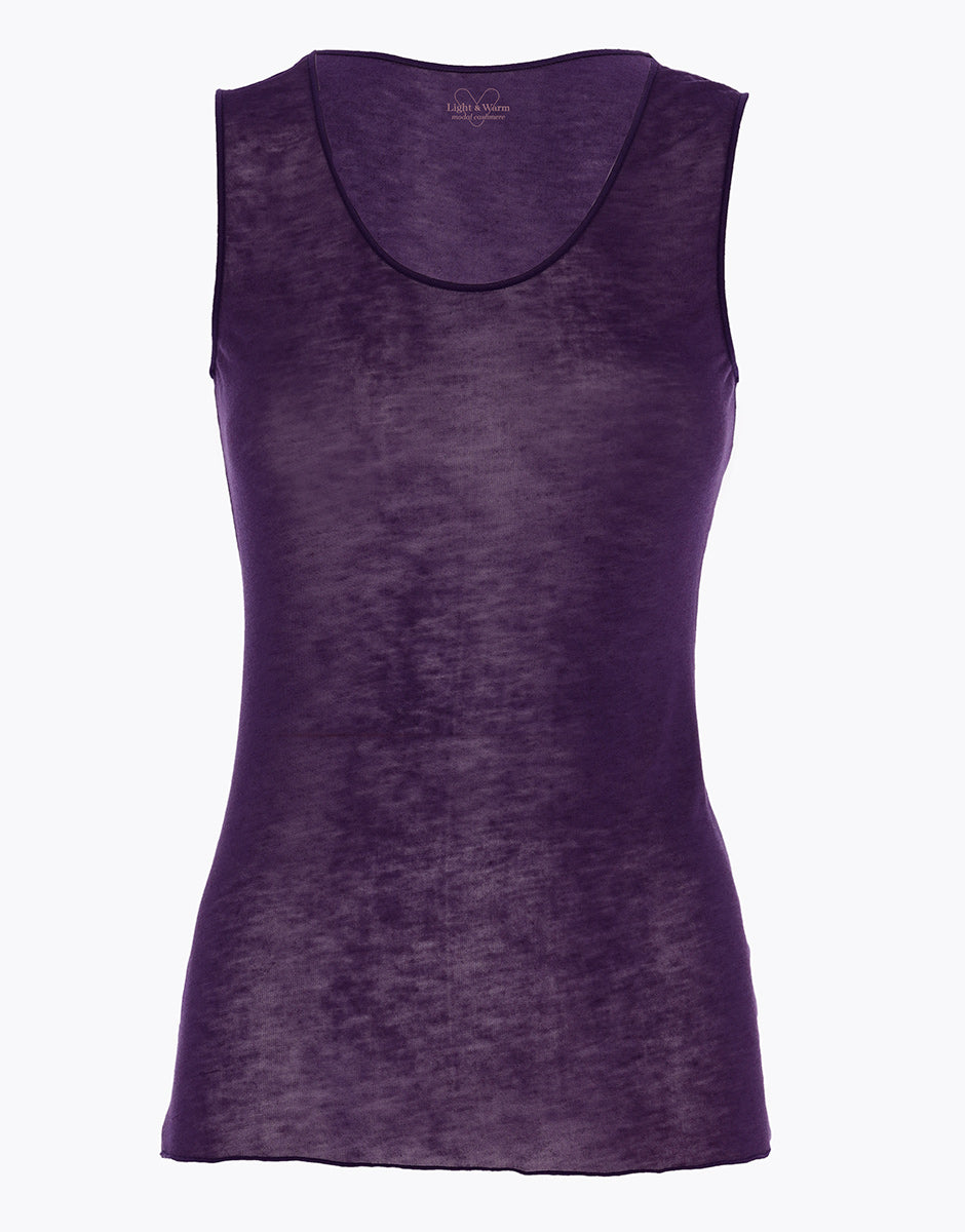 Women's Soft Modal & Cashmere Blend Sleeveless Top in Light Violet - Perfect for Casual Wear, Layering & Summer Outfits