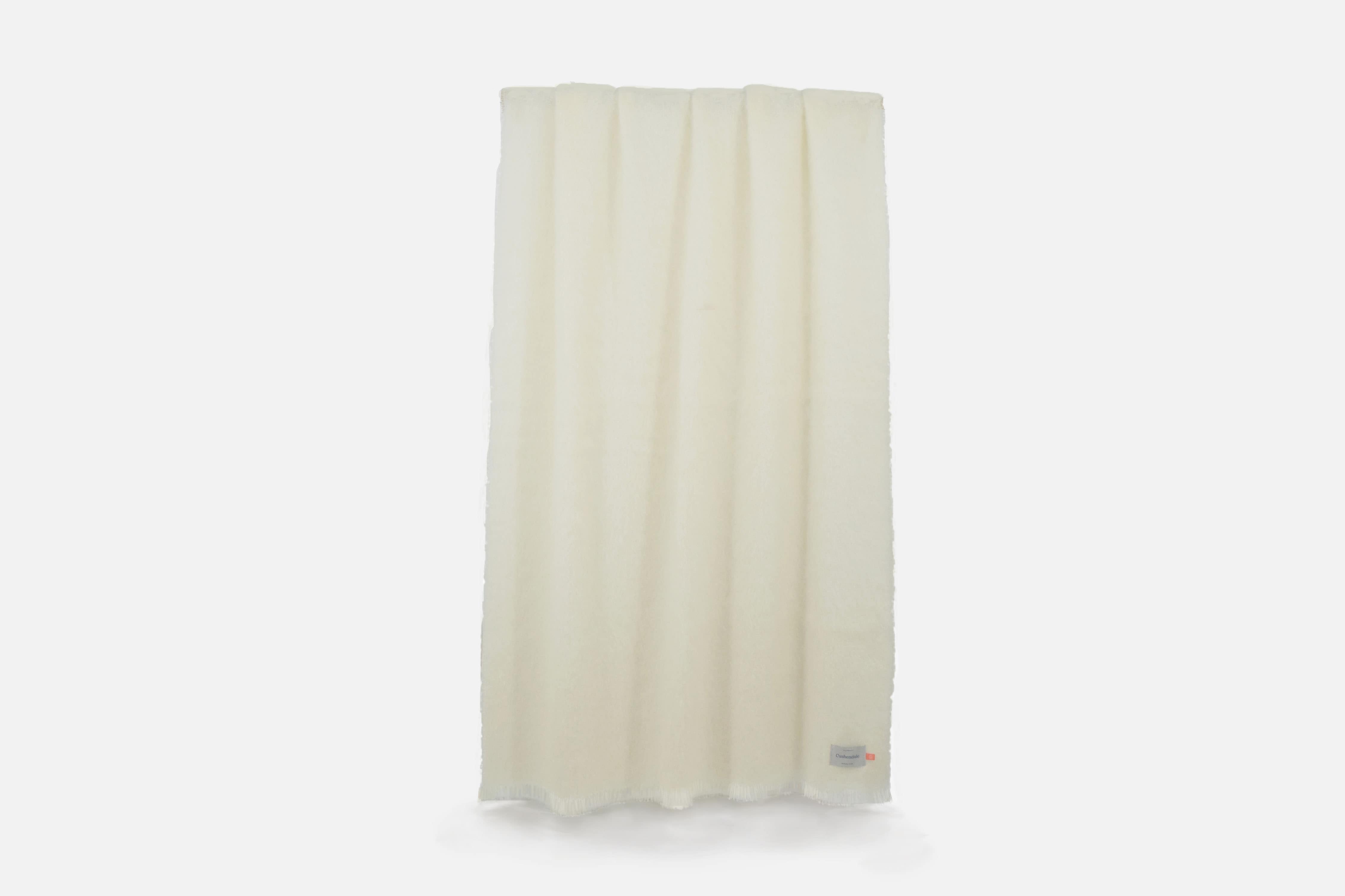 Ivory Mooneen Mohair Throw Blanket - Soft Luxury Wool Blanket for Couch, Bed & Home Decor - Cozy Winter & Fall Accessory for Living Room, Nursery & Gift Giving
