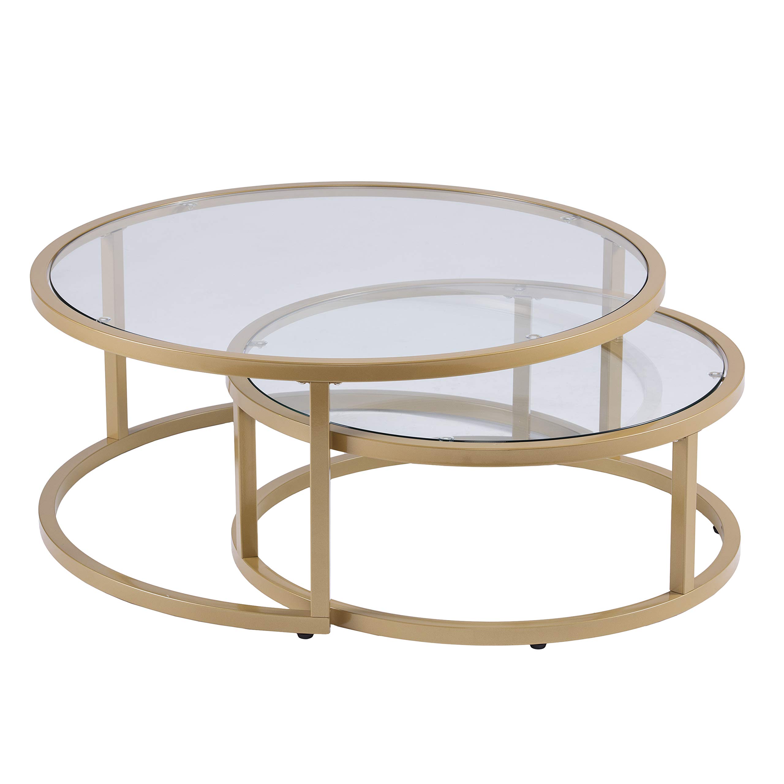 Glam Gold Nesting Coffee Table Set - Stylish Living Room Decor
