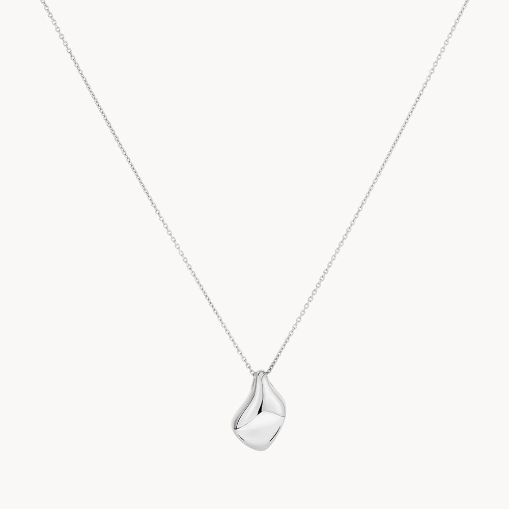 Elegant Organic Drop Pendant Necklace in Sterling Silver - Perfect for Weddings, Date Nights & Special Occasions