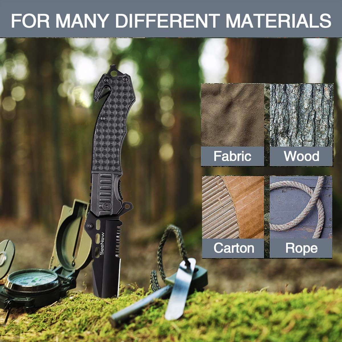 Best Folding Pocket Knife for Outdoor Survival - Stainless Steel Blade & Aluminum Handle | Compact One-Hand Operation | Ideal for Work, Hiking, Camping, Bushcraft & Everyday Carry (EDC)
