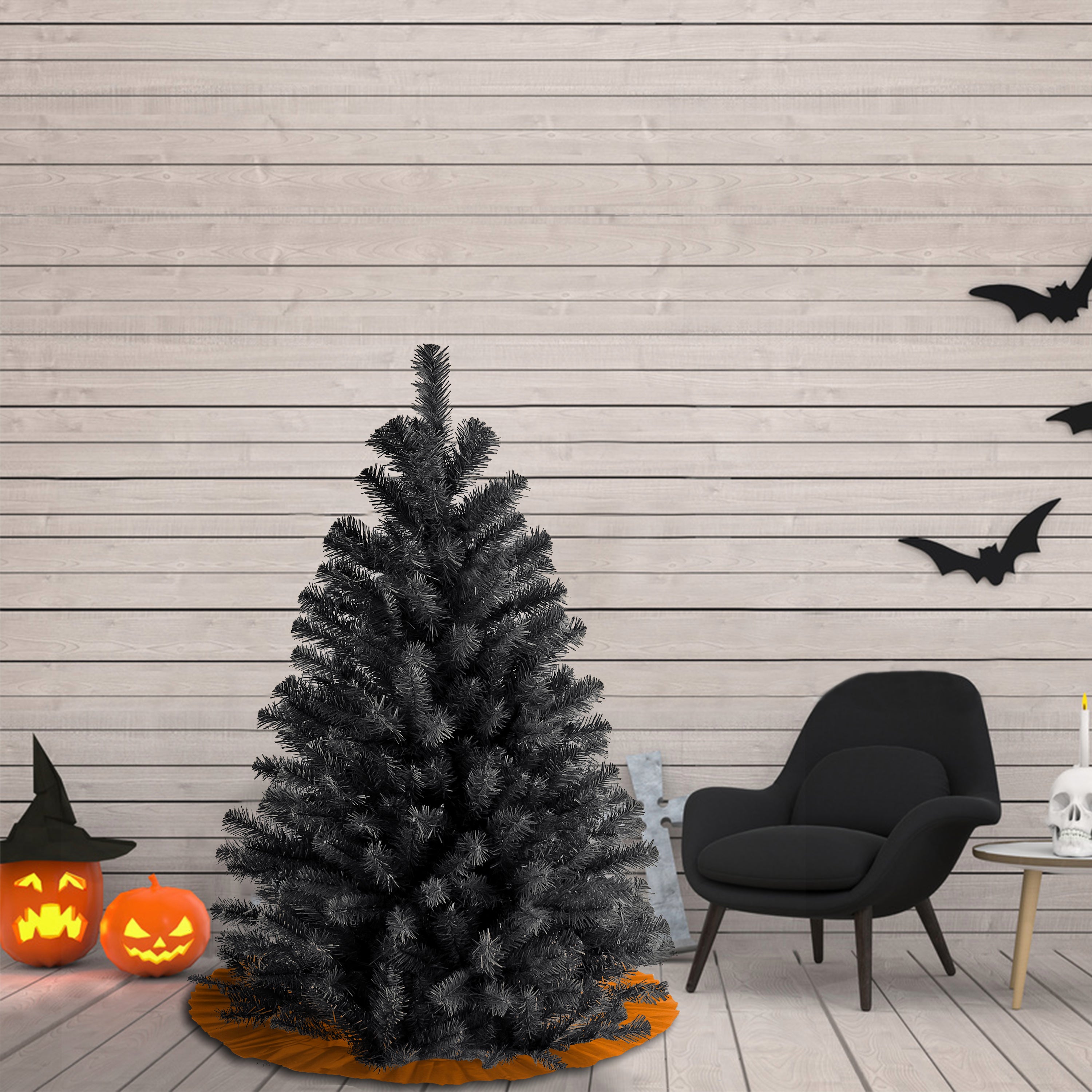 4.5 ft. North Valley Black Spruce Artificial Christmas Tree - Perfect for Holiday Home Decor, Office & Party Decoration