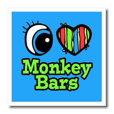 3D Rose Bright Eye Heart I Love Monkey Bars Iron On Heat Transfer - 10
