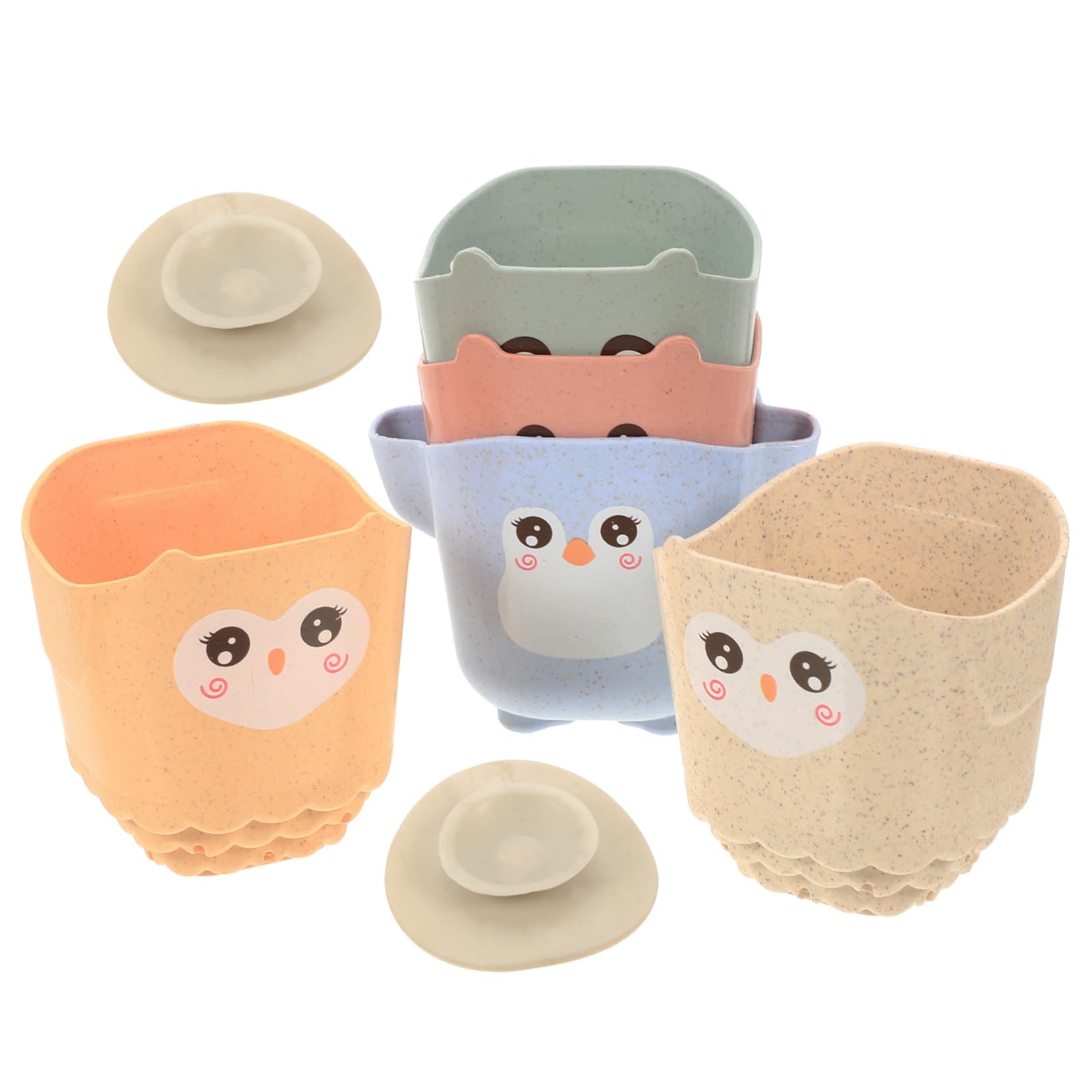 FAVOMOTO Stackable Bath Toys for Toddlers - 10 Piece Plastic Cup Playset for Baby & Newborn Bathtub Fun - Safe & Colorful Bath Time Learning Toys for Kids (Great for Sensory Play & Water Activities)