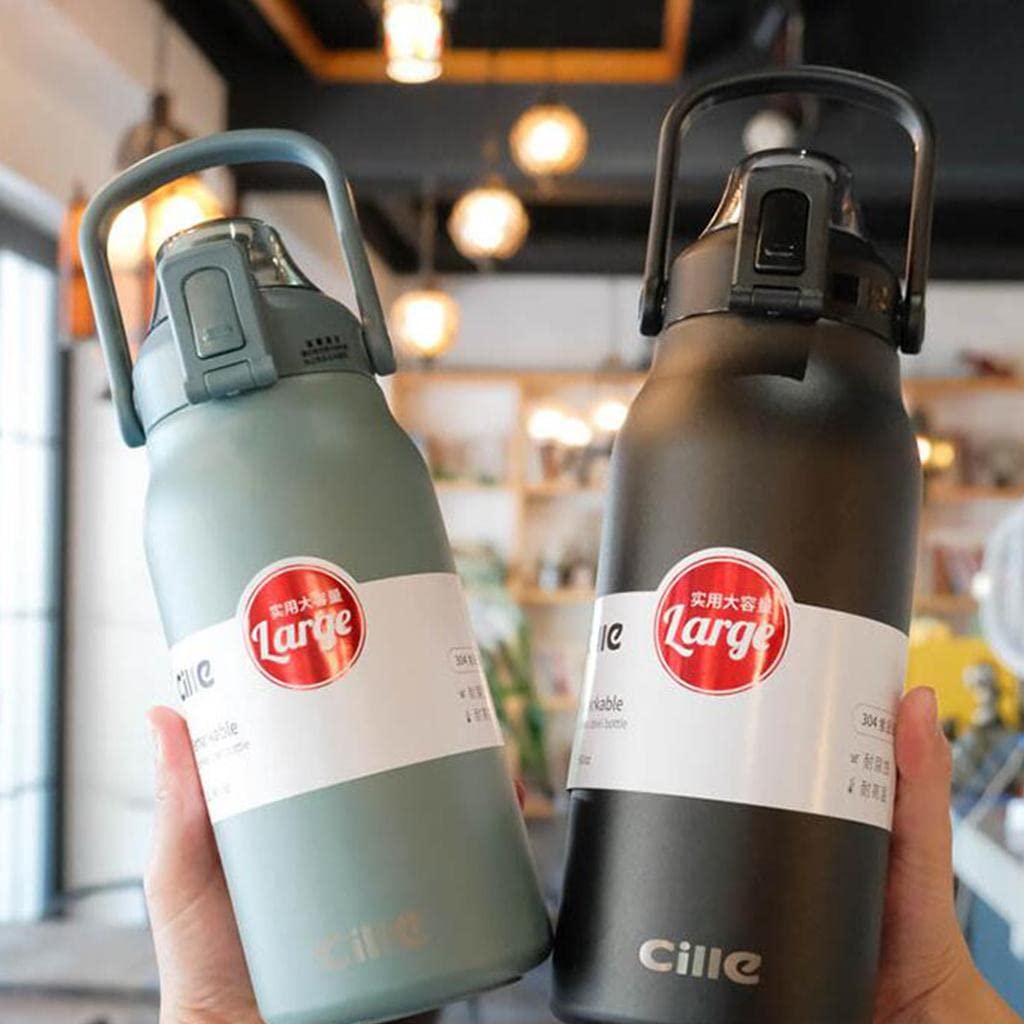 CALANDIS 45oz Vacuum Insulated Water Bottle - Leakproof Stainless Steel Thermos for Hot & Cold Drinks - Perfect for Hiking, Camping & Outdoor Activities