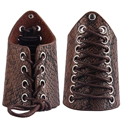 Dragon Scale Leather Wristband -Dark Brown