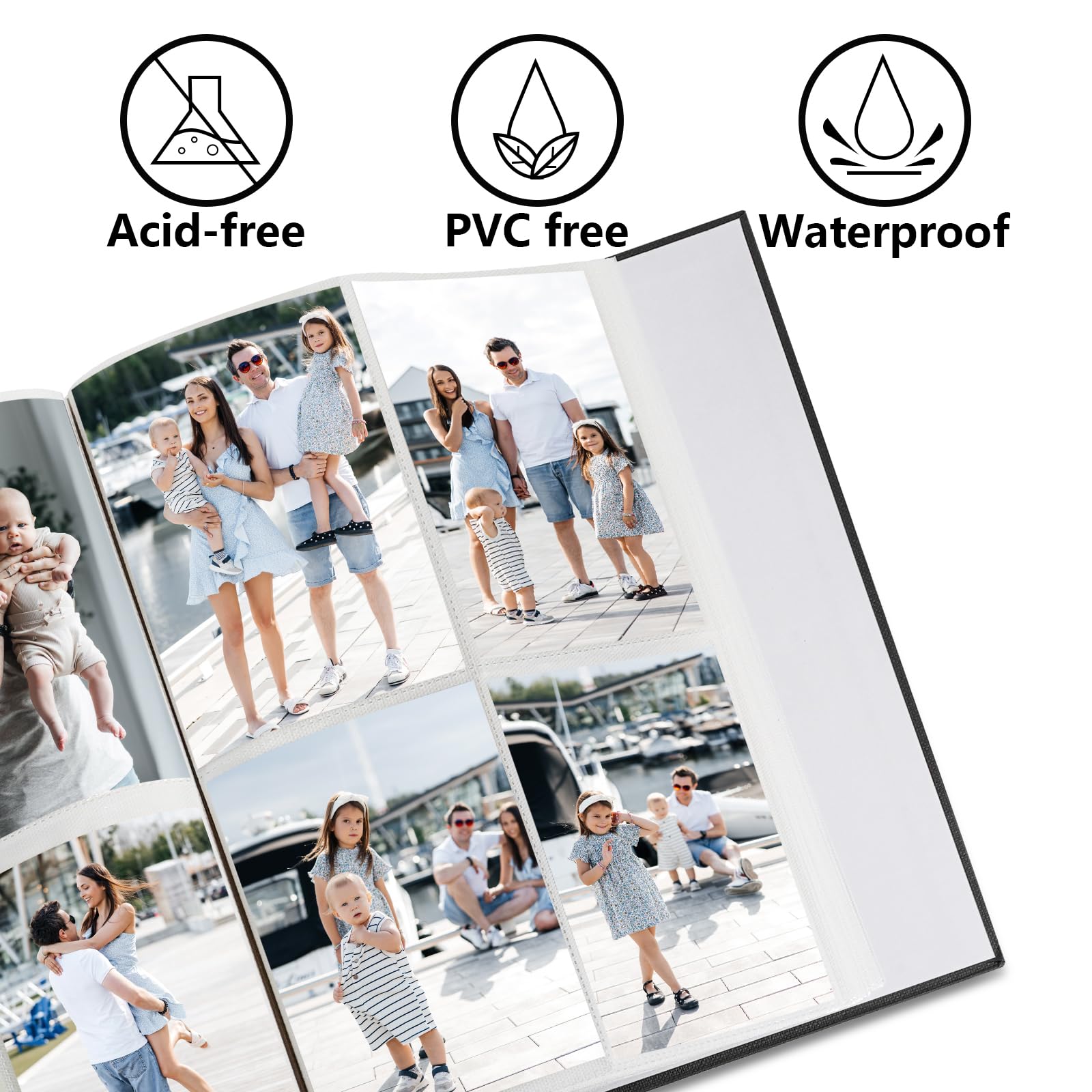 Vienrose 4x6 Photo Album - Holds 400 Vertical Slip-in Pictures, Wedding Family Baby Travel Scrapbook | Perfect for Preserving Wedding Memories, Baby's First Year & Travel Adventures
