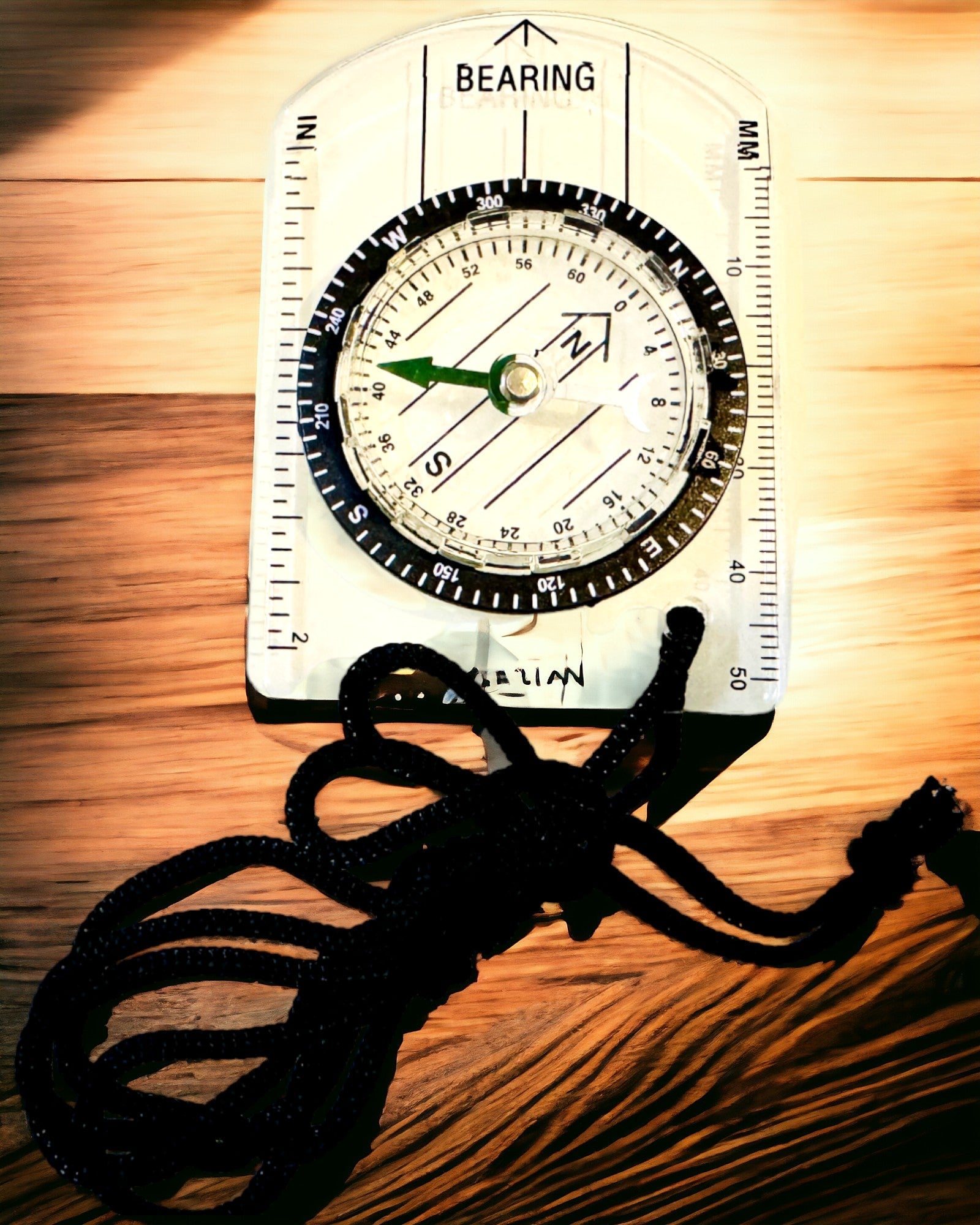 Mini Acrylic Tourist Compass with Hanging Cord - Transparent Adventure Compass with Map Scale & Custom Engraving for Hiking, Camping & Outdoor Exploration