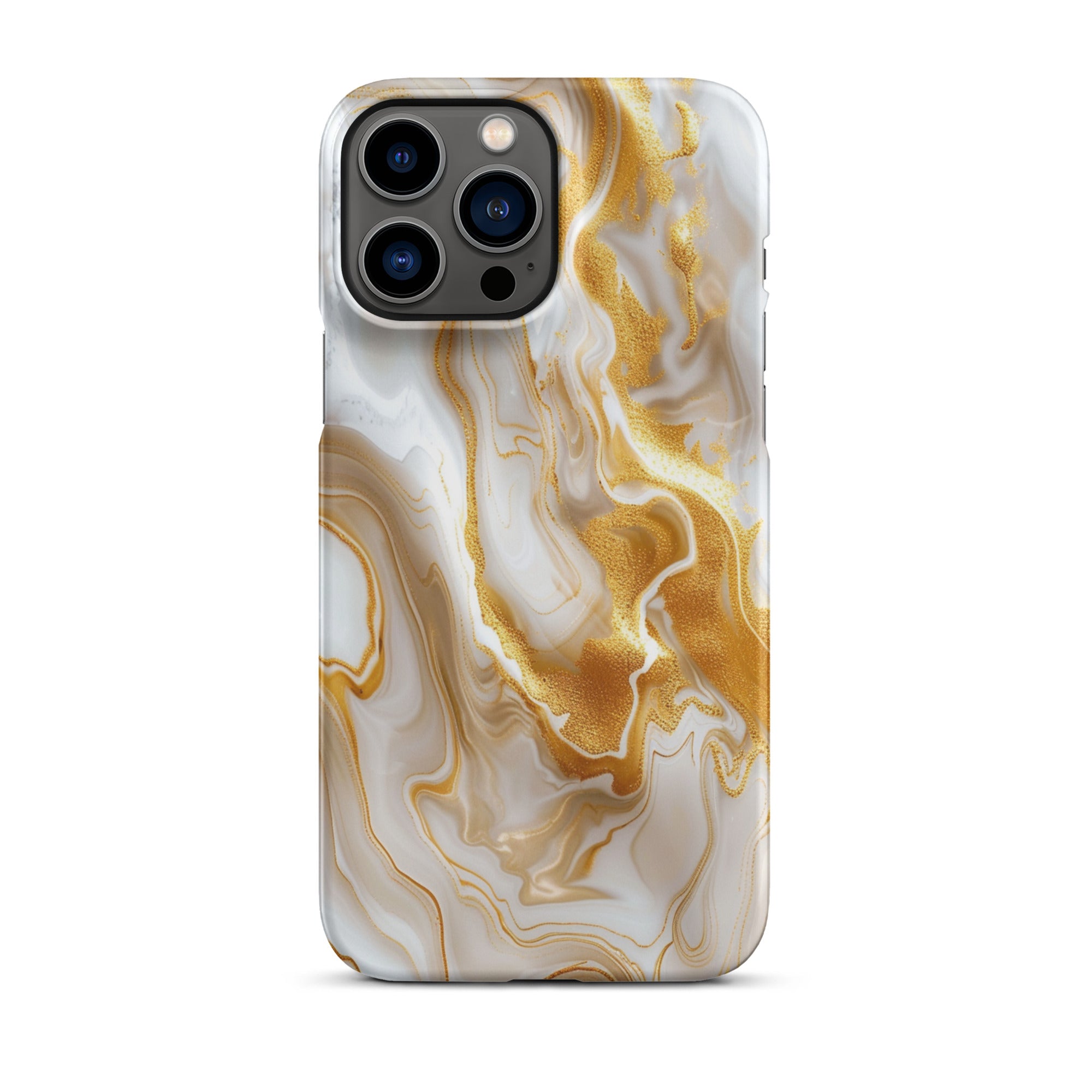 Elegant Gold Marble Snap Case for iPhone 14/13/12/11 Pro Max - Stylish Protective Cover with Secure Fit - Perfect for Daily Use, Work & Travel