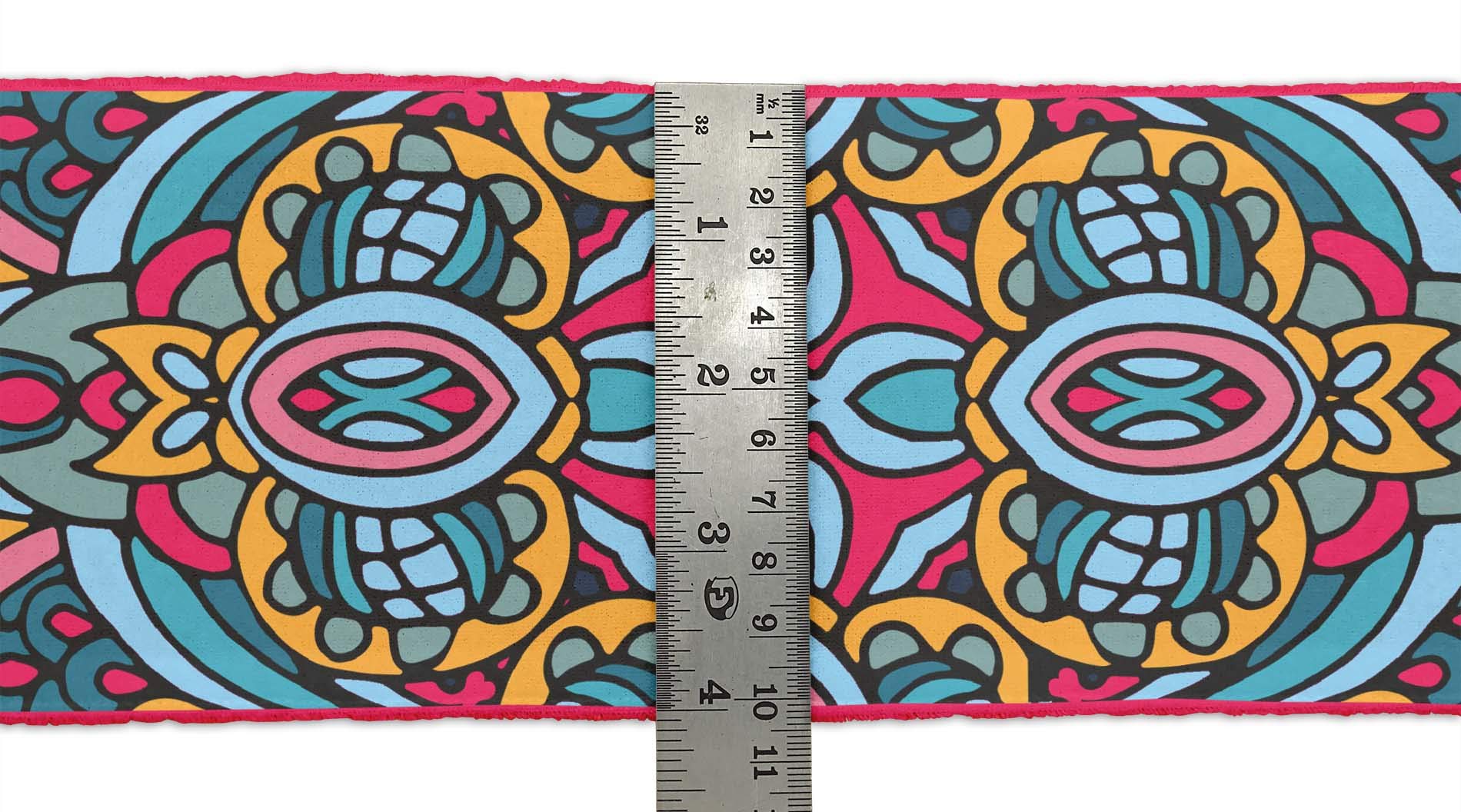 Blue Floral Kaleidoscope Printed Velvet Ribbon Trim - 9 Yards, 3 Inches Wide for DIY Crafts, Sewing, Scrapbooking & Home Decor Accessories | Perfect for Gift Wrapping, Hair Bows & Costume Design