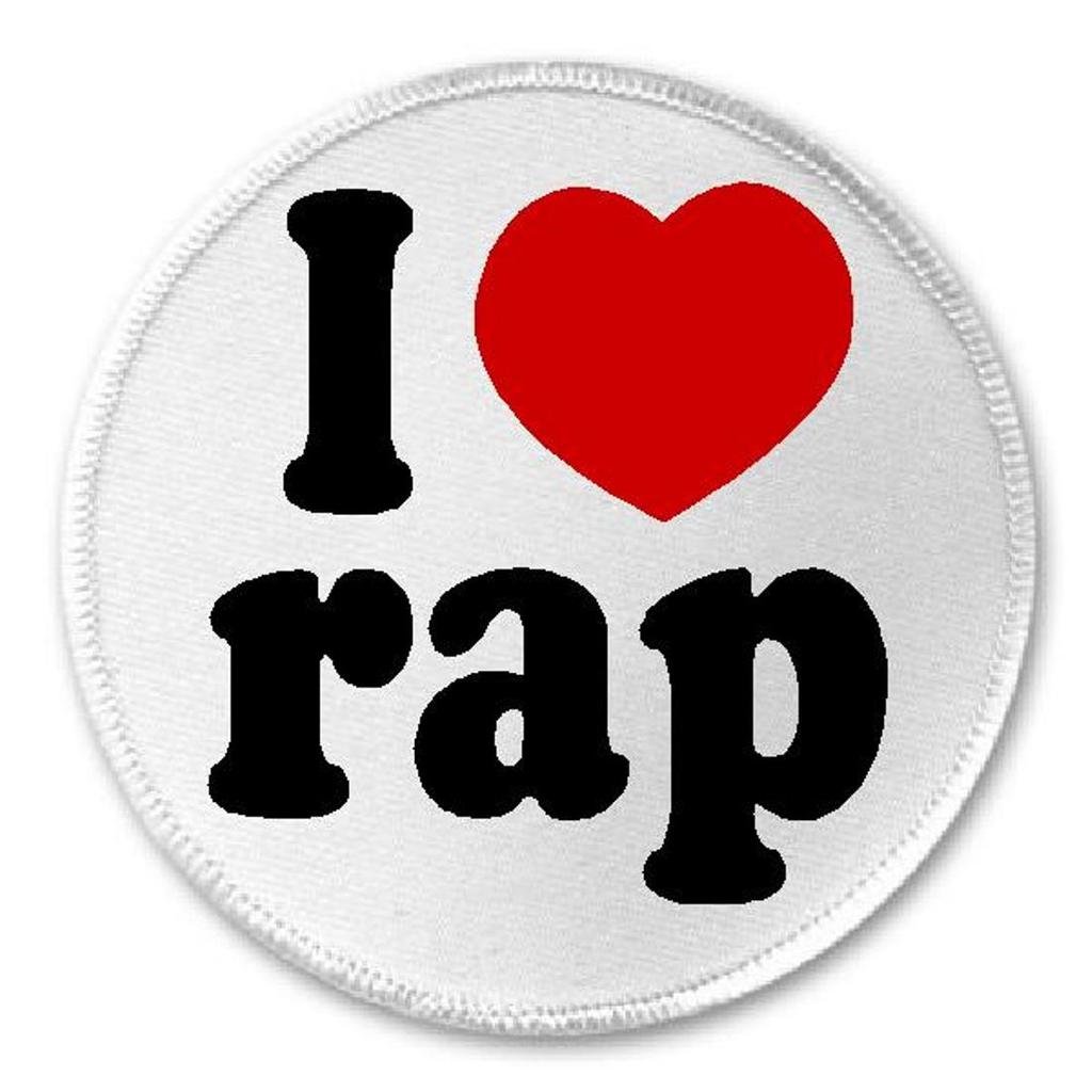 I Love Rap - 3 Inch Iron On/Sew On Patch for Hip Hop Music Fans - Perfect for Jackets, Backpacks & DIY Clothing Customization