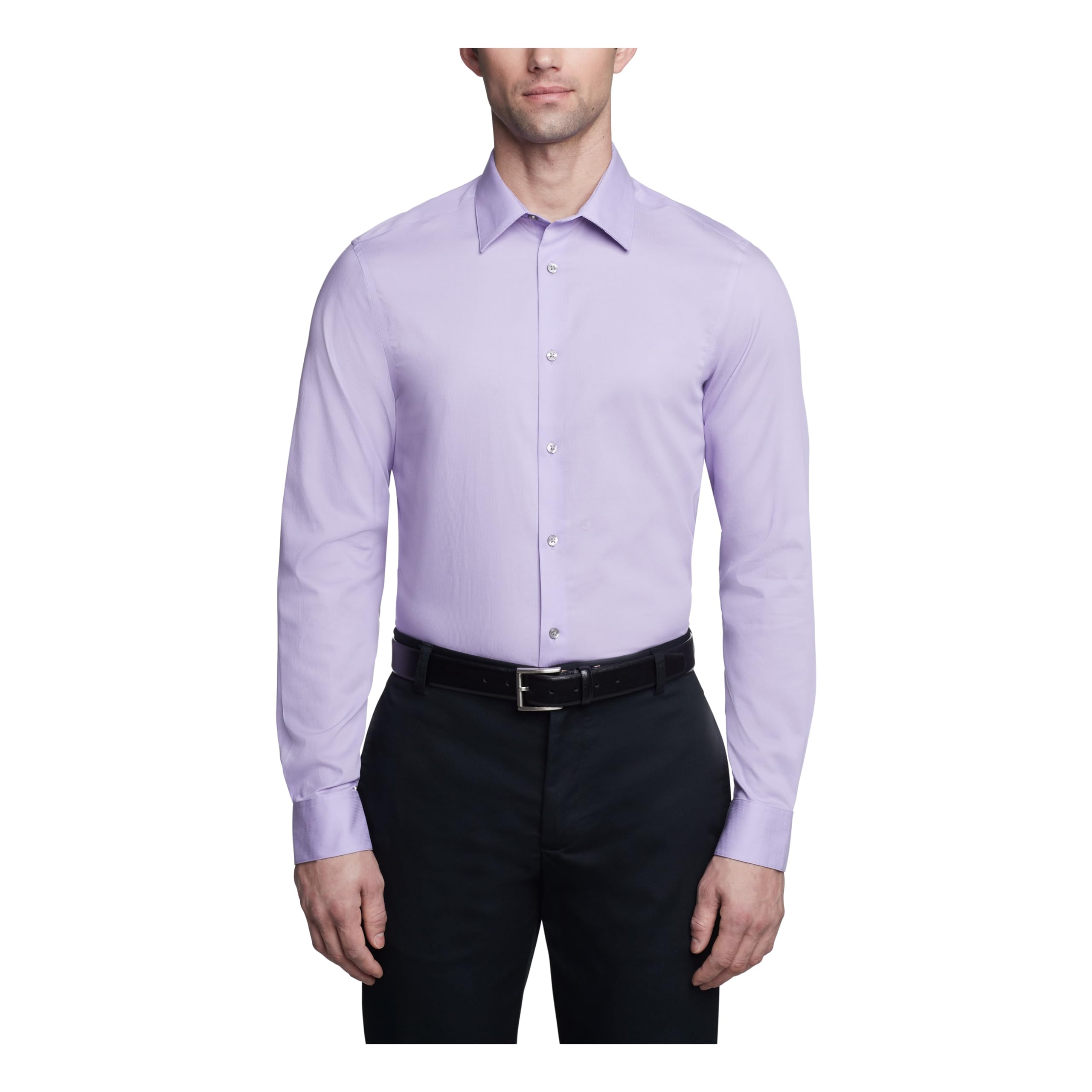 Calvin Klein Slim Fit Non-Iron Solid Dress Shirts for Men | Business & Formal Wear | Office, Interview & Special Occasion Outfits