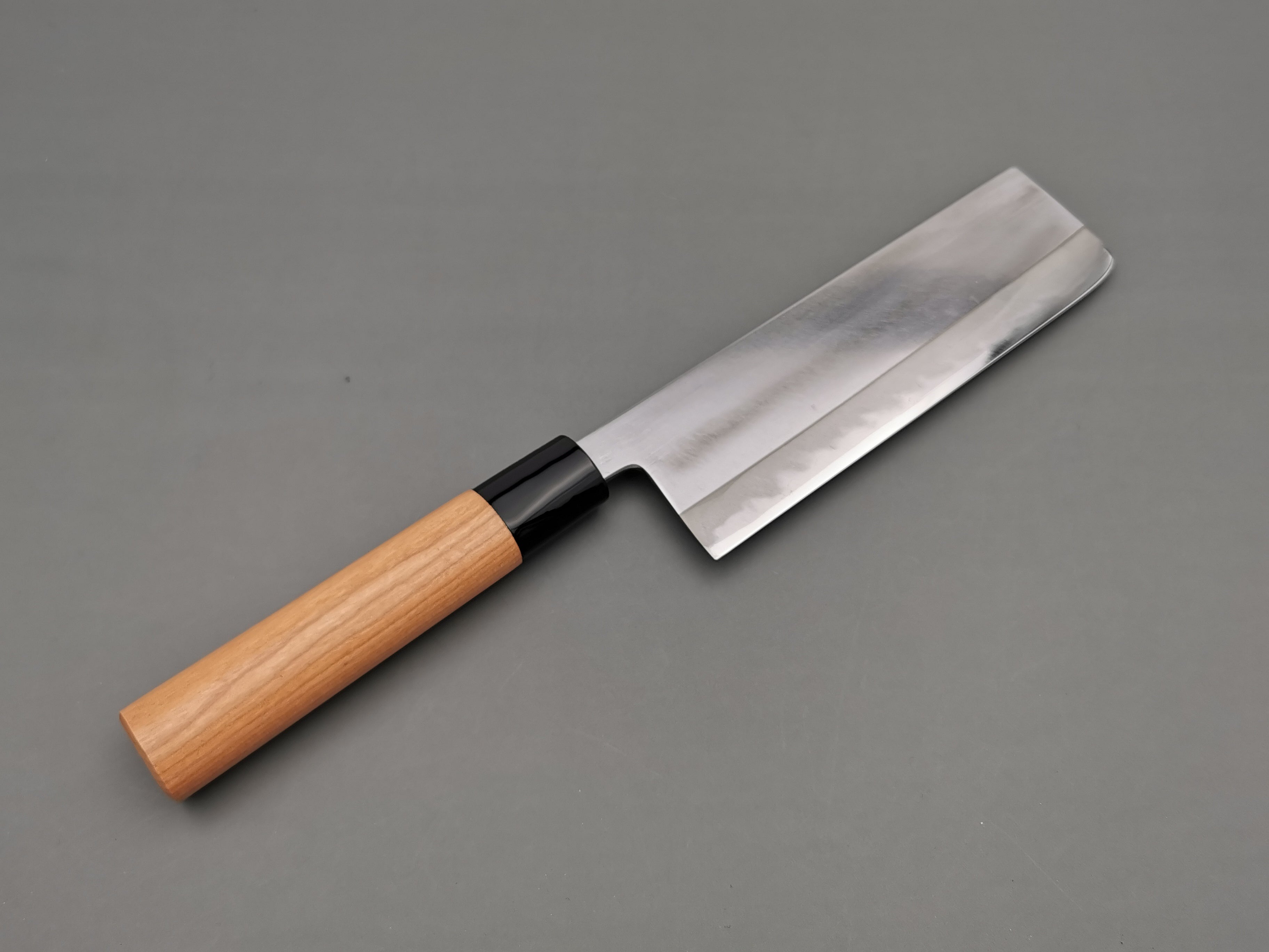 Premium Japanese Nakiri Knife - Daisuke Nishida White #1 Polished Carbon Steel Blade - Perfect for Sushi, Vegetables & Precision Cutting - Ideal for Chefs & Home Cooks