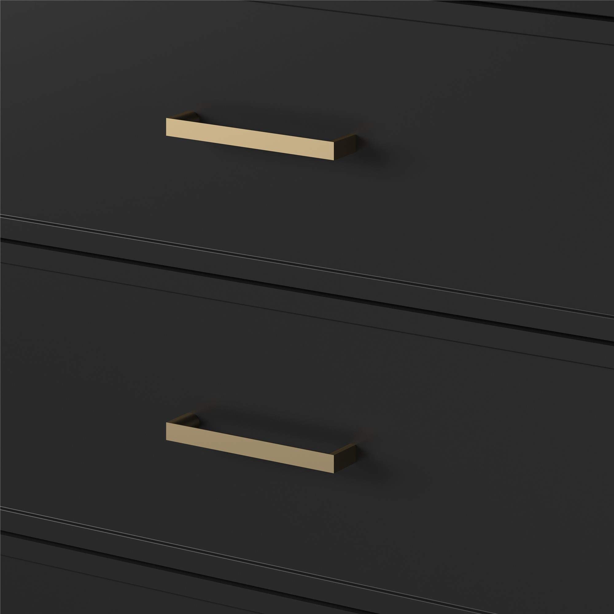 CosmoLiving by Cosmopolitan Westerleigh 6-Drawer Black Dresser - Modern Bedroom Storage for Clothes & Accessories