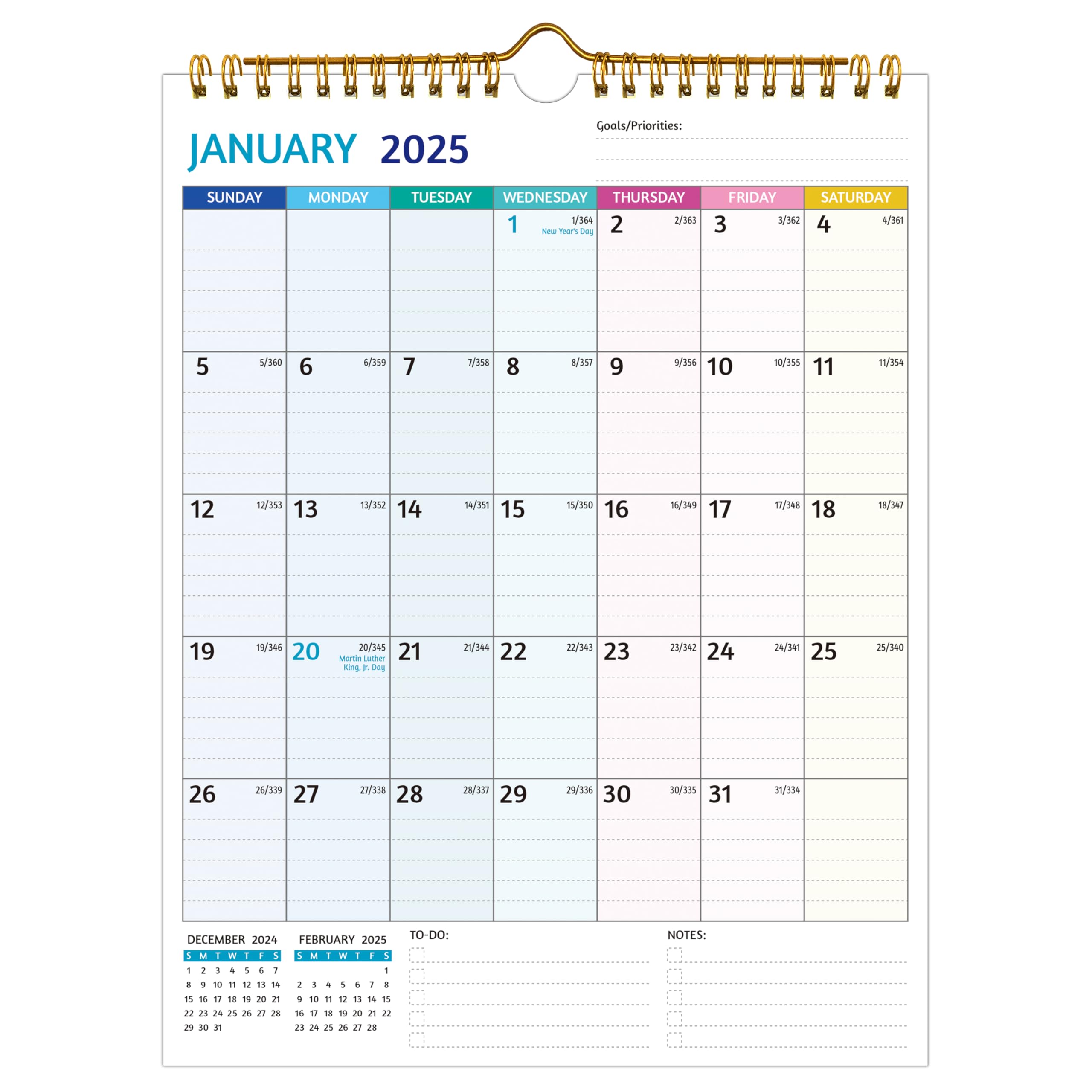 2025-2026 Wall Calendar with Monthly Pages (Dec 2024 - Jun 2026) | 8.5