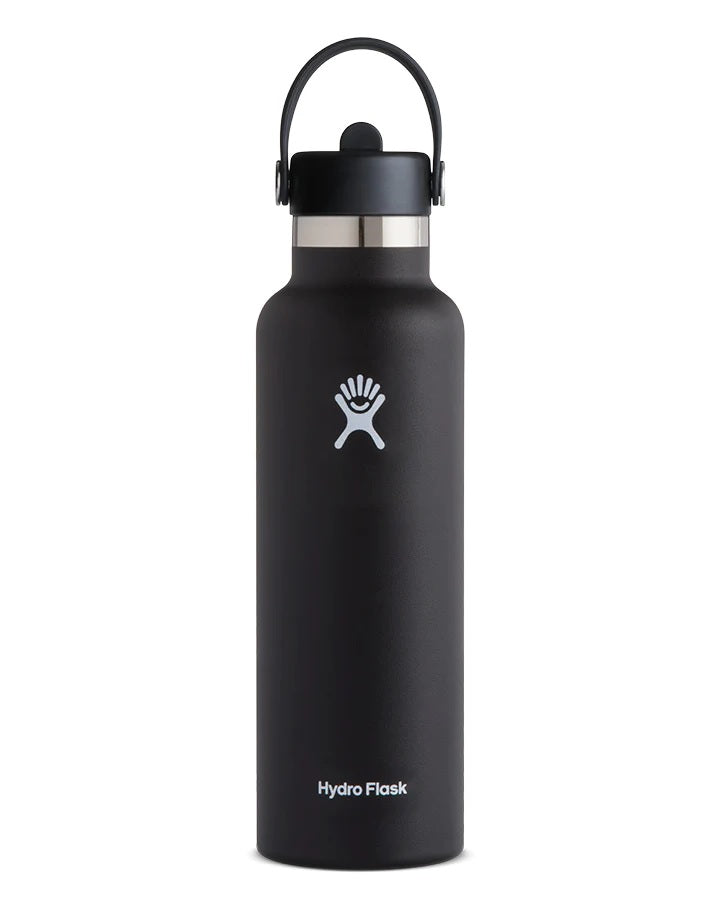 Hydro Flask Standard Mouth Straw Cap 21 oz - Insulated Water Bottle for Hiking, Gym & Outdoor Activities | Leak-Proof & BPA-Free