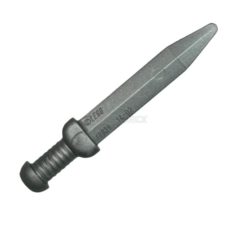 LEGO Minifigure Accessory - Roman Gladius Sword with Thick Crossguard in Flat Silver (18034) | Perfect for LEGO Historical Battles, Knights & Gladiator Scenes