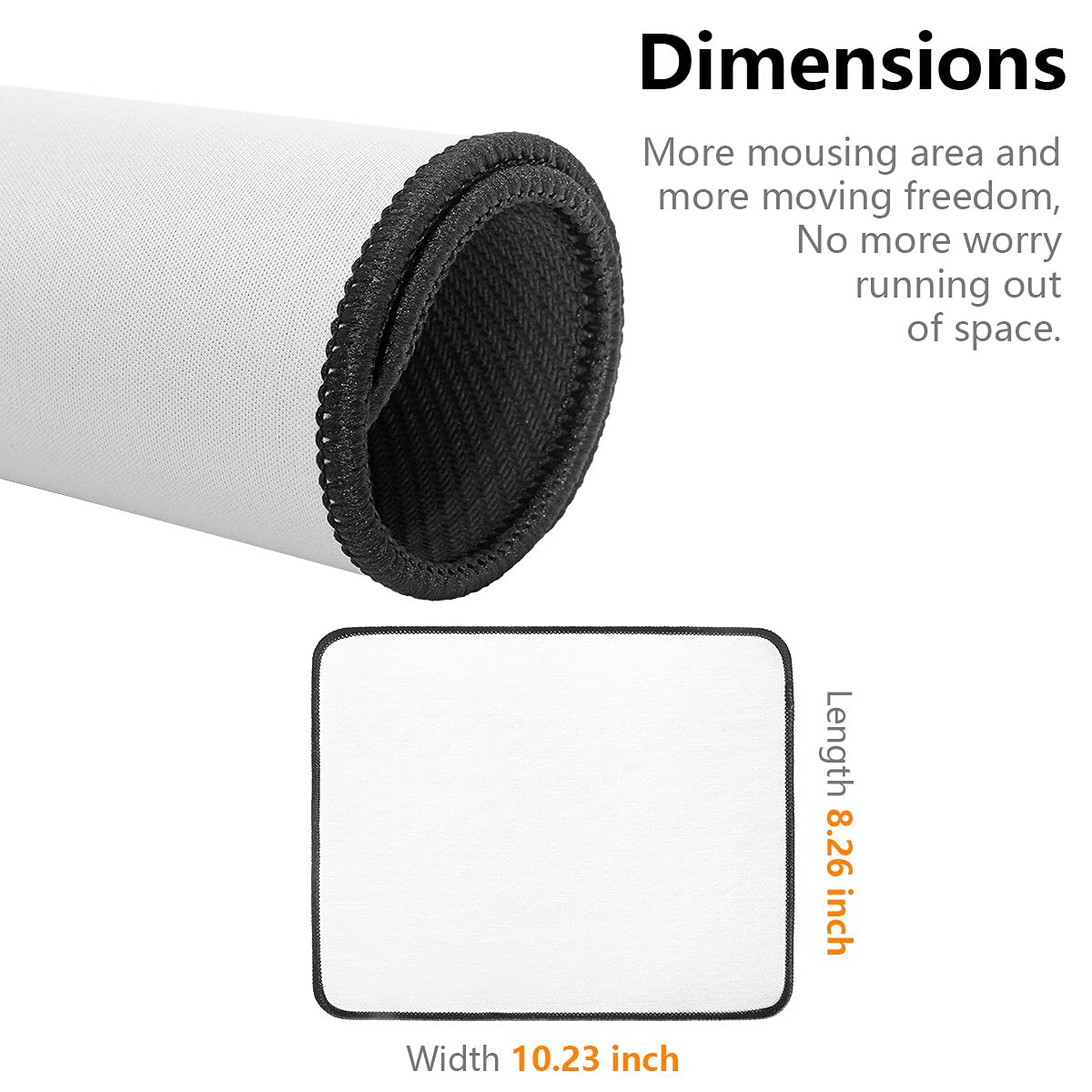 Qisan Non-Slip Rubber Base Gaming Mouse Pad - Foldable Comfort Mouse Mat for PC, Laptop & Keyboard | High Resolution Rectangle Computer Mouse Pad (White) | Perfect for Office Work, Gaming & Home Use