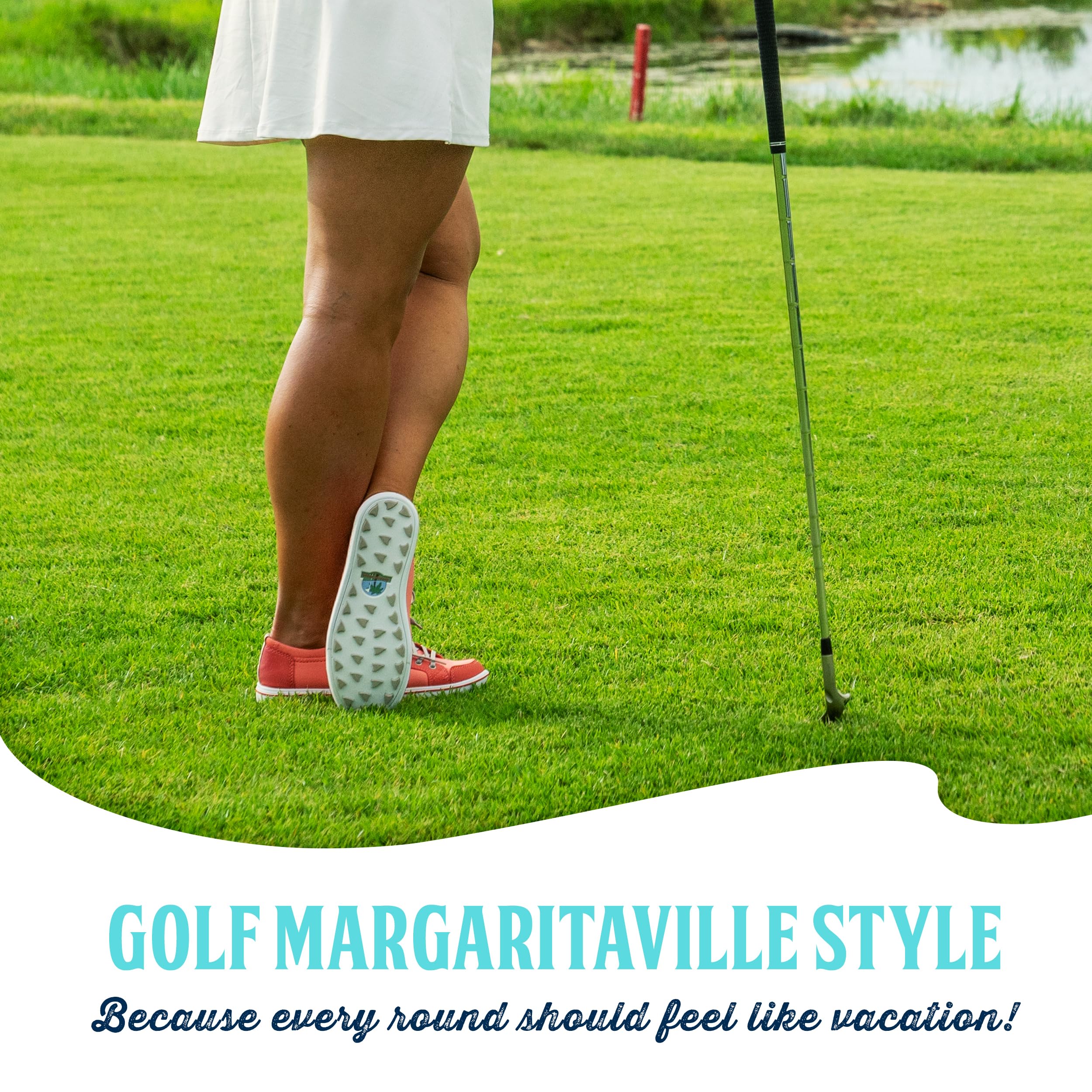 Margaritaville The Birdie Spikeless Women's Golf Shoes - Comfortable Ladies Golf Footwear with Rubber Toe Guard & Stability Heel Frame - Lace-Up Athletic Shoes for Walking Courses & Casual Wear