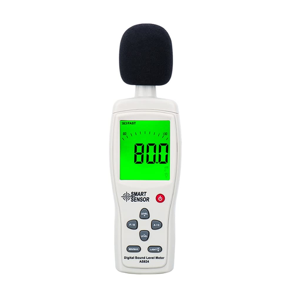 WDBBY Mini Digital Sound Noise Level Meter - Decibel Meter with 30~130 dBA & 35~130 dBC Range, Sound Pressure Level Tester & Smart Sensor for Home, Office, Factory Noise Monitoring