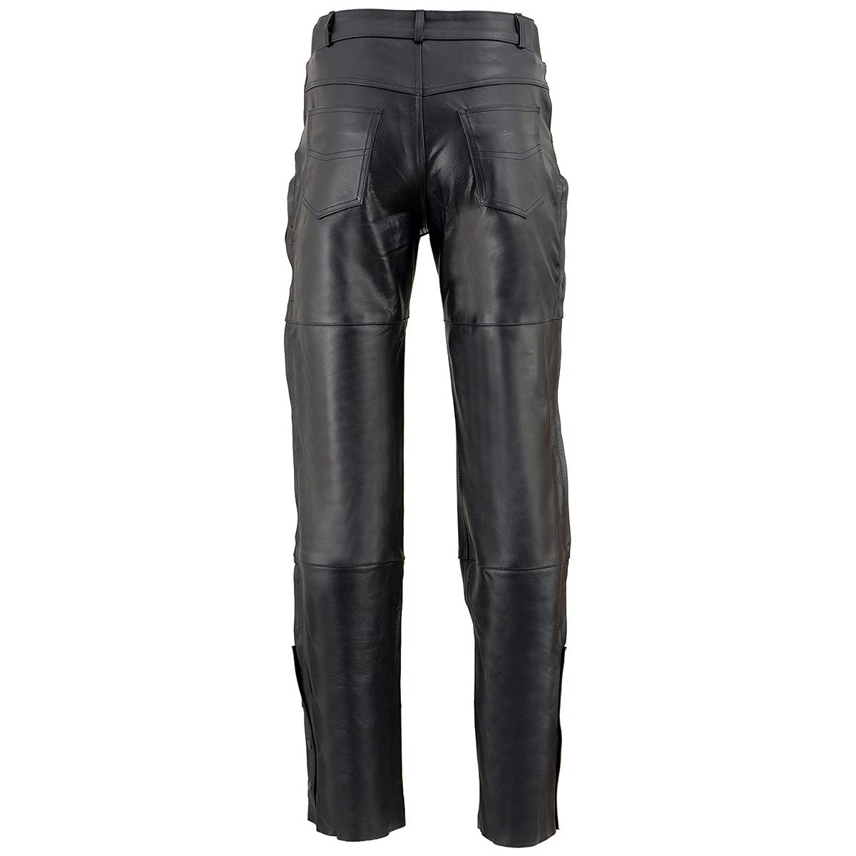 Milwaukee Leather SH1150 Men's Black Leather Motorcycle Over Pants with Jean Style Pockets - Durable Riding Gear for Harley, Cruiser & Adventure Bikes - Perfect for Commuting, Touring & Road Trips