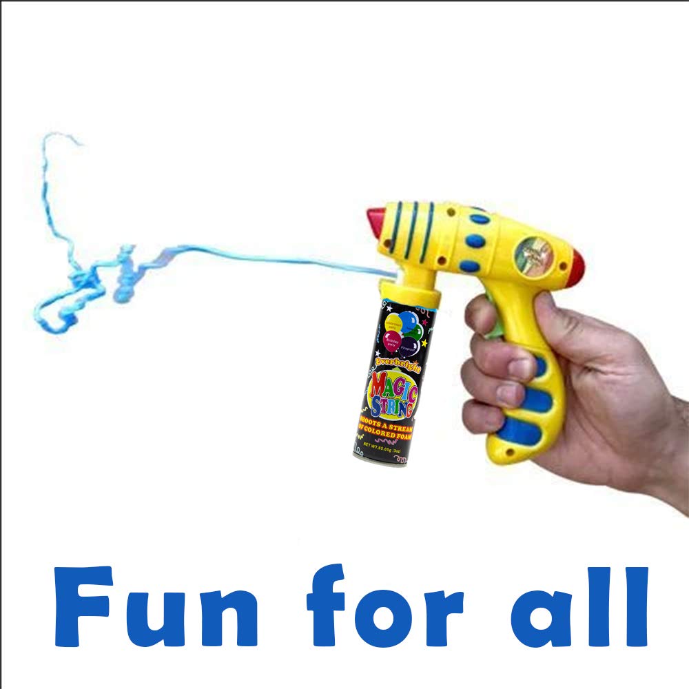Toysery Party Streamer - 24 Pack of 3oz Spray String Cans with 4 Streamer Shooter Guns | Ultimate Kids Party Supplies for Birthdays, Halloween & Celebrations | Fun Crazy String for Festive Events & Outdoor Activities