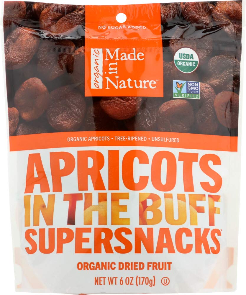 Organic Super Snacks - Made in Nature Dried Apricots, 6oz (Pack of 12) | Healthy Vegan Gluten-Free Snacks for Hiking, Office & Kids Lunch Box