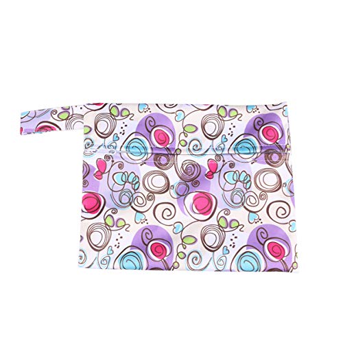 Artibetter Waterproof Diaper Clutch Bag - Reusable Wet Wipe Pouch & Travel Toiletries Organizer - Flower Print Design for Baby Essentials, Outdoor Walking & On-the-Go Storage (Perfect for Diaper Changes, Park Visits & Family Travel)