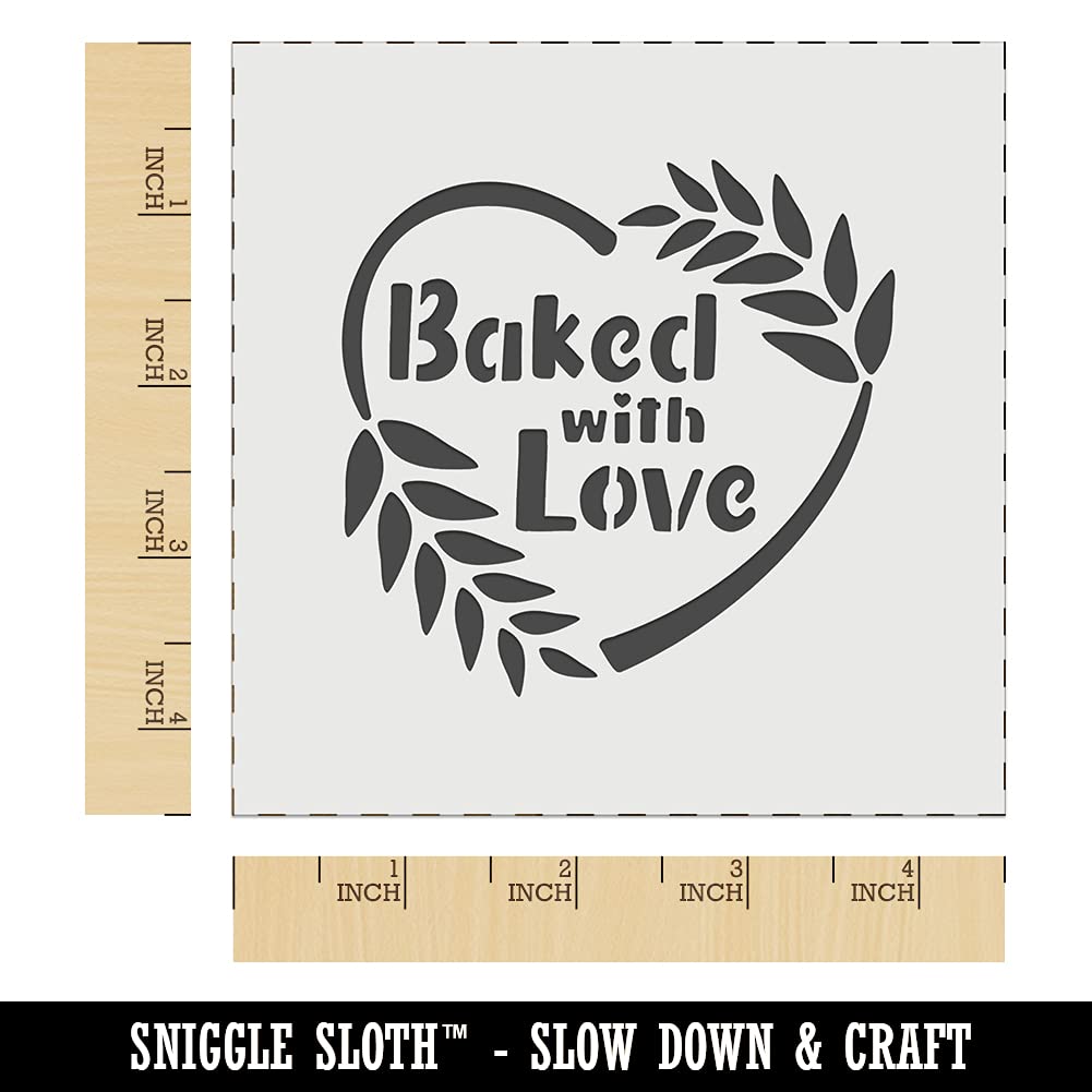 Heart Wheat Wreath Bread Baking Stencil - 4.5 Inch Reusable Cookie DIY Craft Tool for Home Baking, Wall Decor & Holiday Cookies