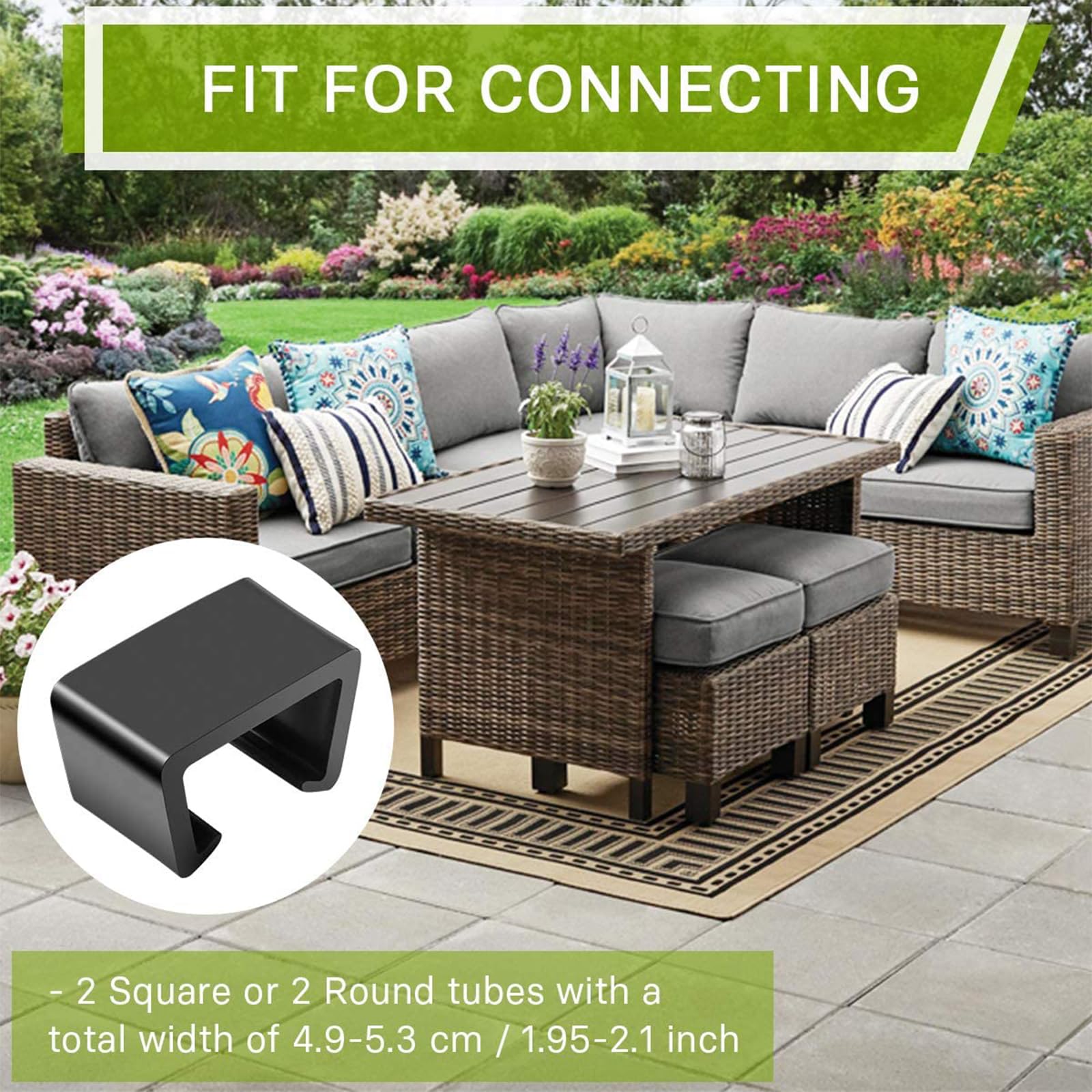 8 PCS Heavy Duty Outdoor Sofa Clips - Sectional Couch Connectors for Wicker & Patio Furniture - Barrel Chair Fasteners - Secure Your Outdoor Couch (Large Size) - Perfect for Backyard, Deck, Poolside & Garden Furniture Assembly