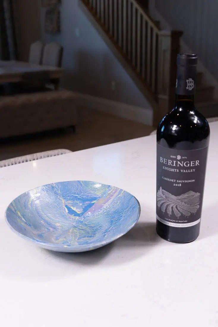 Large Porcelain Nerikomi Serving Bowl - Handcrafted Decorative Bowl for Dining & Entertaining | Big Bowl Series | Perfect for Salads, Pasta, Fruit Display & Home Décor