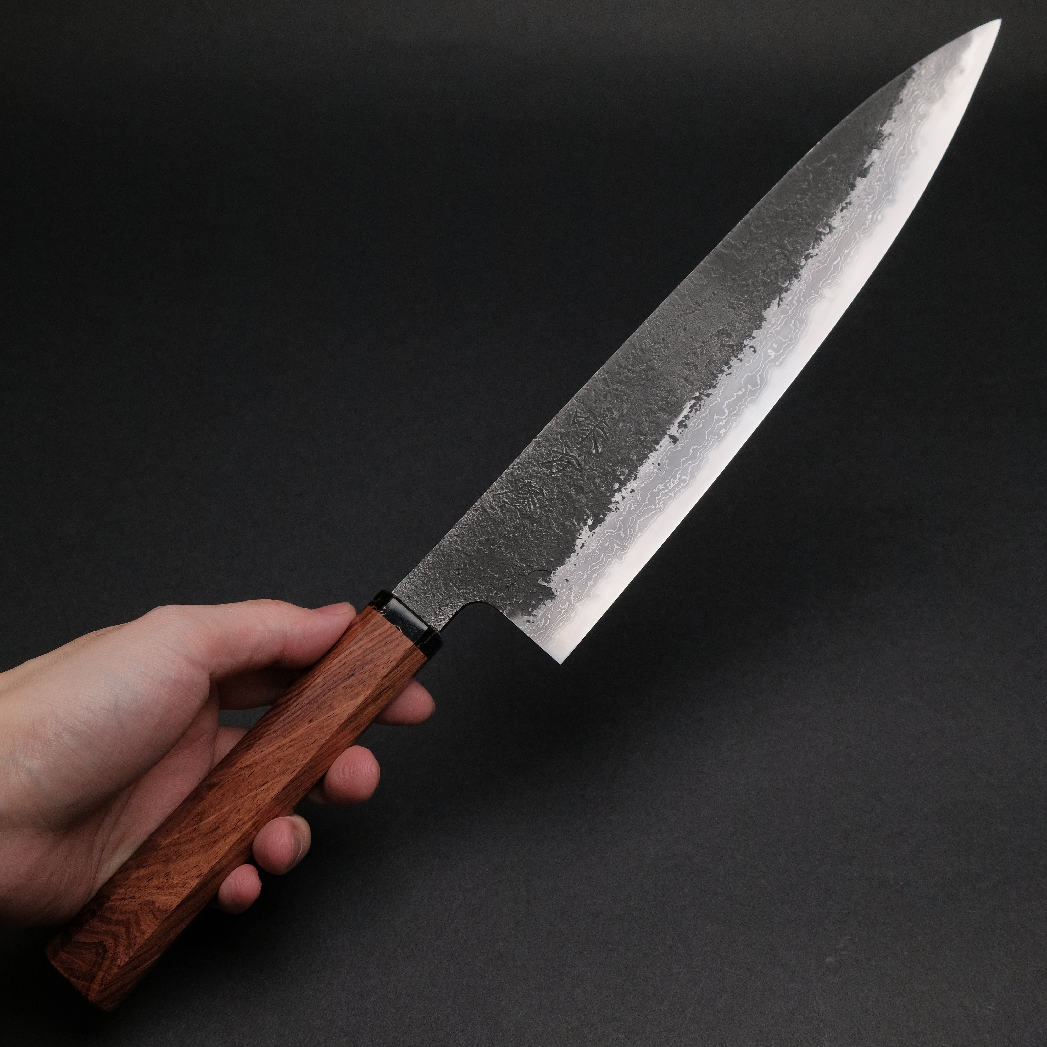 Premium Ajikataya White #2 Nashiji Damascus Gyuto 240mm Japanese Chef Knife with Rosewood & TQP Handle (#42) - Perfect for Sushi, Meat Slicing & Professional Kitchen Use