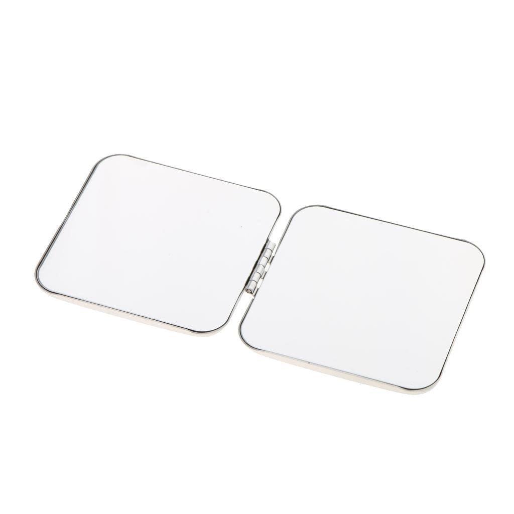 Premium Stainless Steel Compact Makeup Mirror - 2-Sided Folding Travel Mirror with Magnifying & Regular Side, Shatterproof & Portable for Home, Travel, and Professional Use