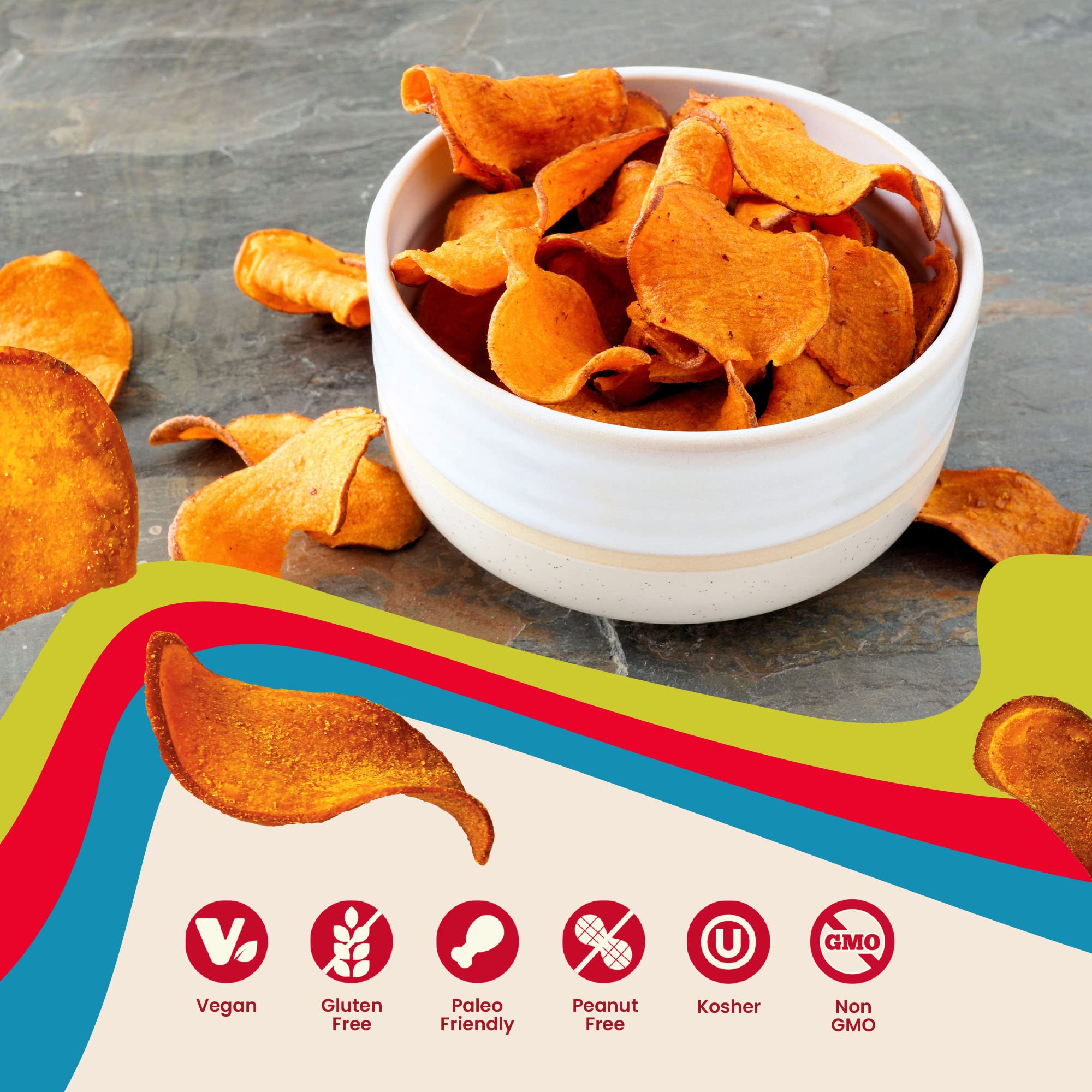 Jackson’s Sweet Potato Kettle Chips with Sea Salt - Made with Premium Avocado Oil (5 oz, Pack of 12) | Allergen-Friendly, Gluten Free, Vegan & Paleo Snacks | Shark Tank Featured Product | Perfect for Parties, School Lunches & Healthy On-the-Go Snacking