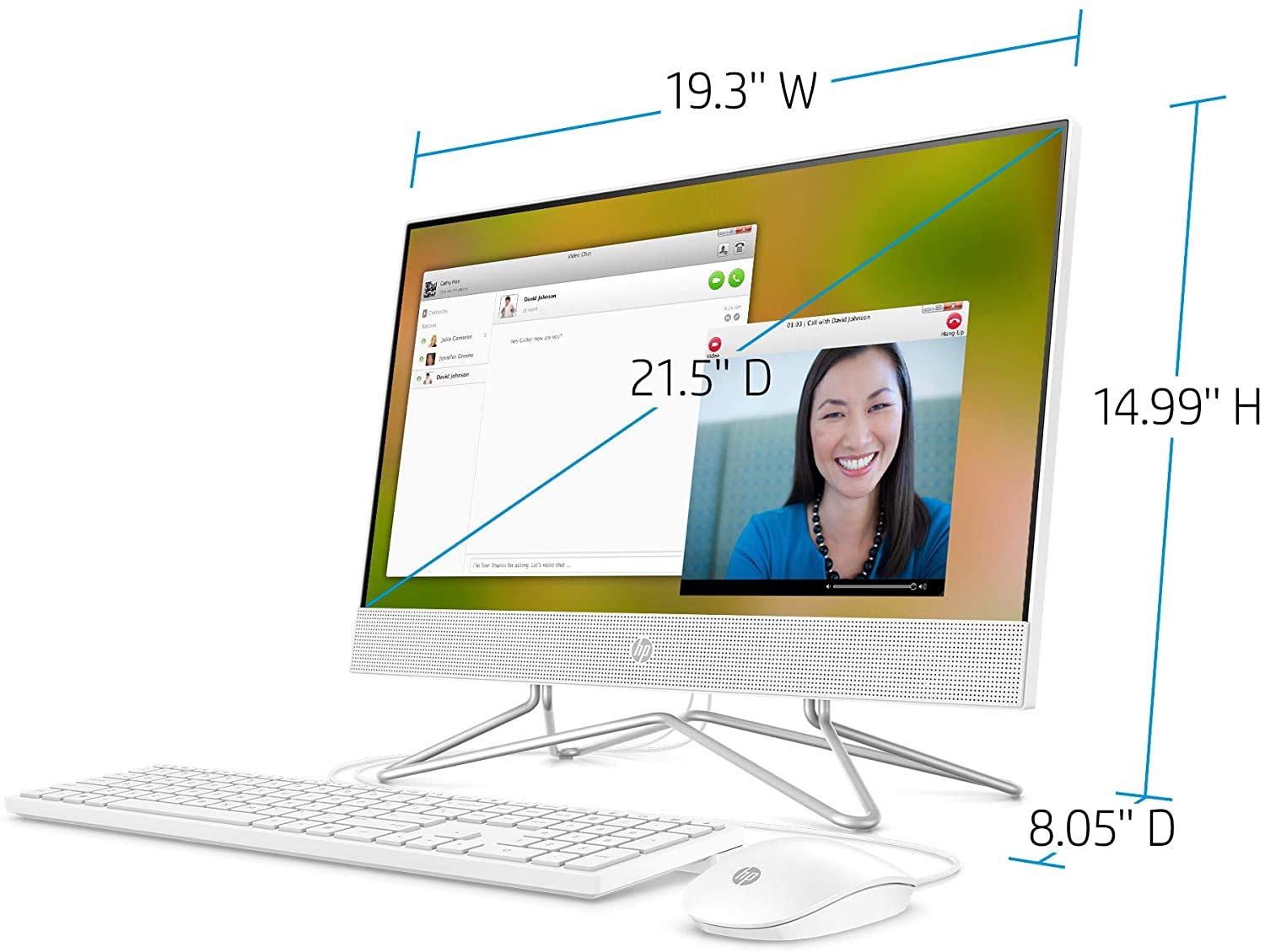 HP 2022 22-inch FHD All-in-One Desktop Computer with Intel Celeron J4025 | 12GB DDR4 RAM | 256GB SSD + 1TB HDD | WiFi Bluetooth | Windows 11 Pro | Snow White | Perfect for Home Office, Online Learning & Small Business Use