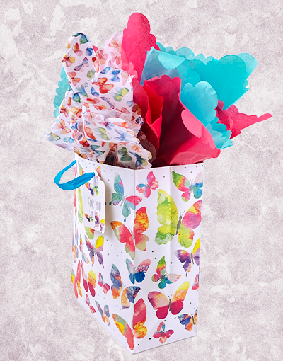 Beautiful Butterfly Gift Bags for Garden Parties, Baby Showers & Wedding Favors - Elegant Floral Design Gift Packaging