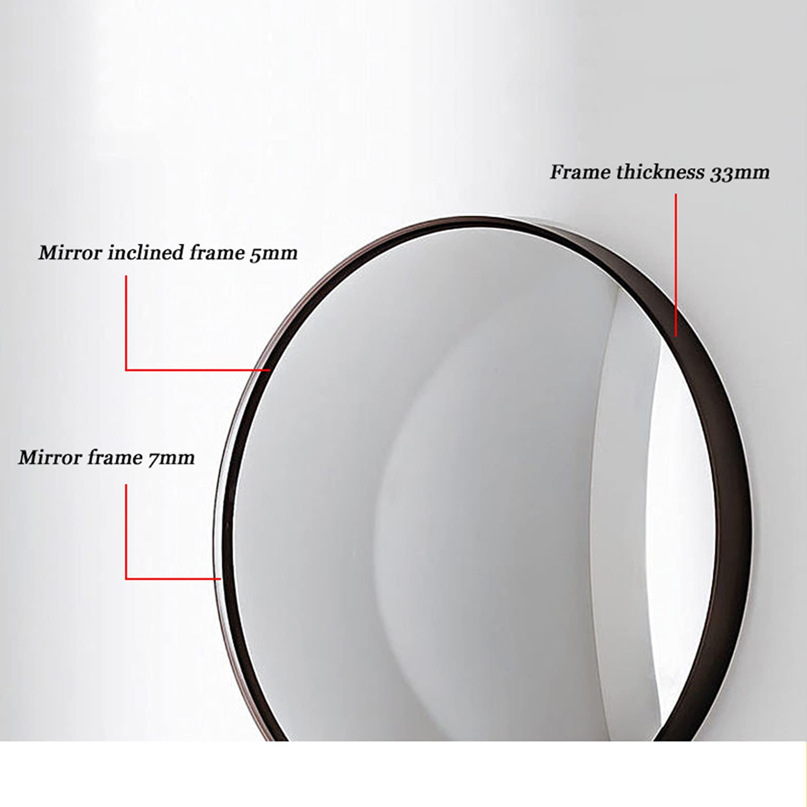 Round LED Bathroom Mirror with Black Frame - Wall Mounted Vanity Mirror with White & Warm Light Options (50cm/60cm/70cm/80cm) - Perfect for Modern Bathrooms, Dressing Rooms & Home Decor