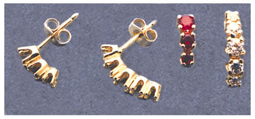 Sterling Silver or 14K Gold Round Multi-Stone Earring Settings - 2 Piece Set (USA 162 113/142 113) - Perfect for Bridal Jewelry, Gift Giving & Special Occasions