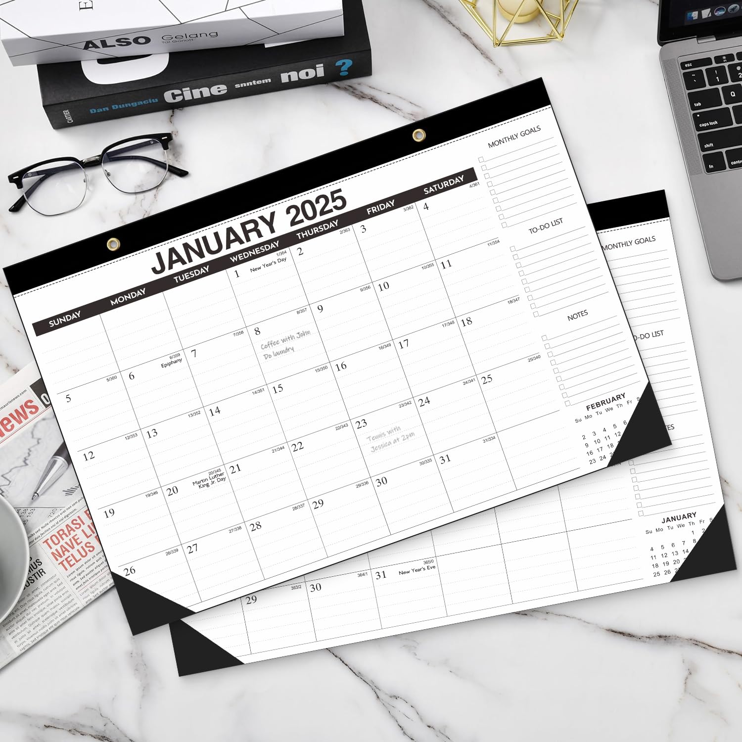 Kyweel 2025-2026 18-Month Desk & Wall Calendar Combo (17