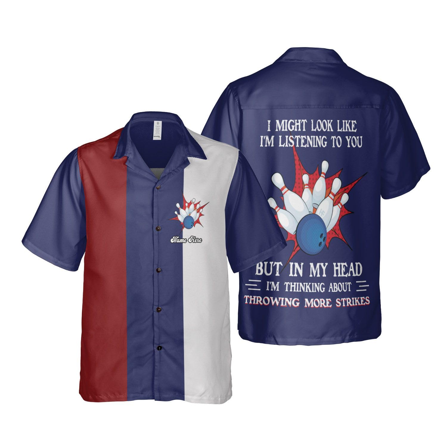 Custom Personalized Bowling Shirts with Names for Men & Women - Retro Hawaiian Style Team Bowling Shirts - Perfect for Bowling Leagues, Tournaments, and Themed Parties