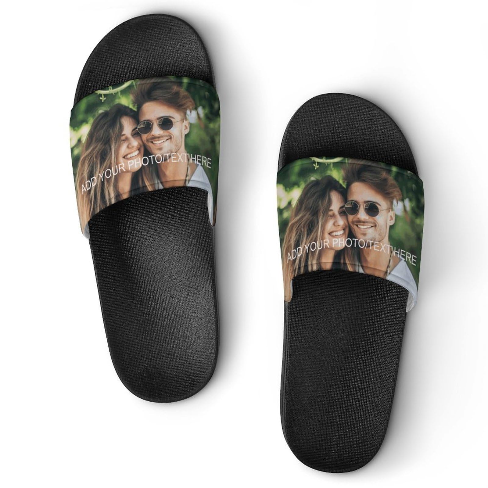 Personalized Custom Slides Slippers with Name & Photo - Comfy Warm House Shoes for Women & Men - Indoor/Outdoor Wear - Perfect Gift for Birthday, Anniversary & Holidays