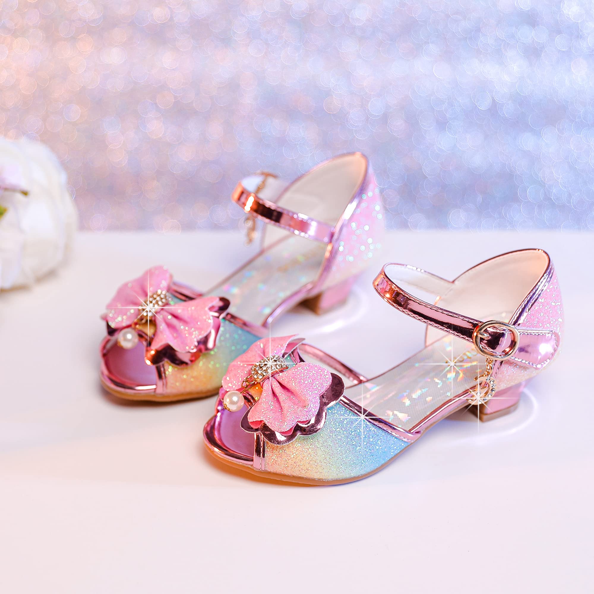 Osinnme Girls' Wedding Sandals for Toddlers & Little Kids - Flower Girl Shoes for Special Occasions, Birthday Parties & Formal Events