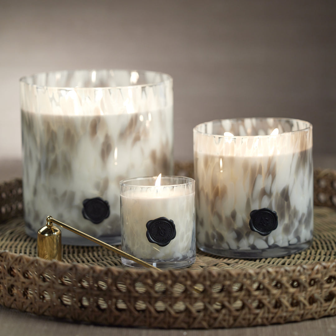 Apothecary Guild 50oz Opal Glass Three-Wick Candle Jar - Luxury Scented Candle for Home Decor, Relaxation & Aromatherapy