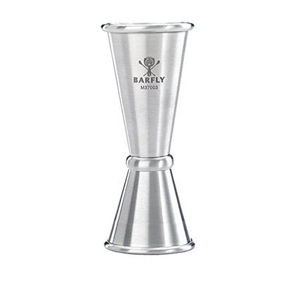 Barfly 1 & 1.5 Oz Japanese Style Stainless Steel Cocktail Jigger - Perfect for Mixing Martinis, Old Fashioned & Craft Cocktails at Home Bars