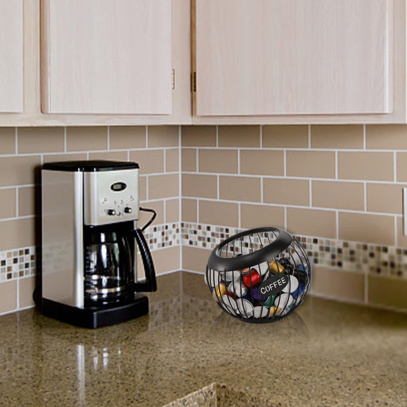 TOPZEA Large Capacity Metal Coffee Pod Holder - Organize K-Cups, Espresso Capsules & Coffee Pods for Coffee Bar, Counter & Station | Durable Coffee Accessories for Home & Office Use