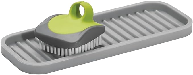 Lineo Premium Sink Organizer Tray - Durable Grey Kitchen Sink Caddy for Sponges, Soap & Utensils - Perfect for Kitchen, Bathroom & RV Organization